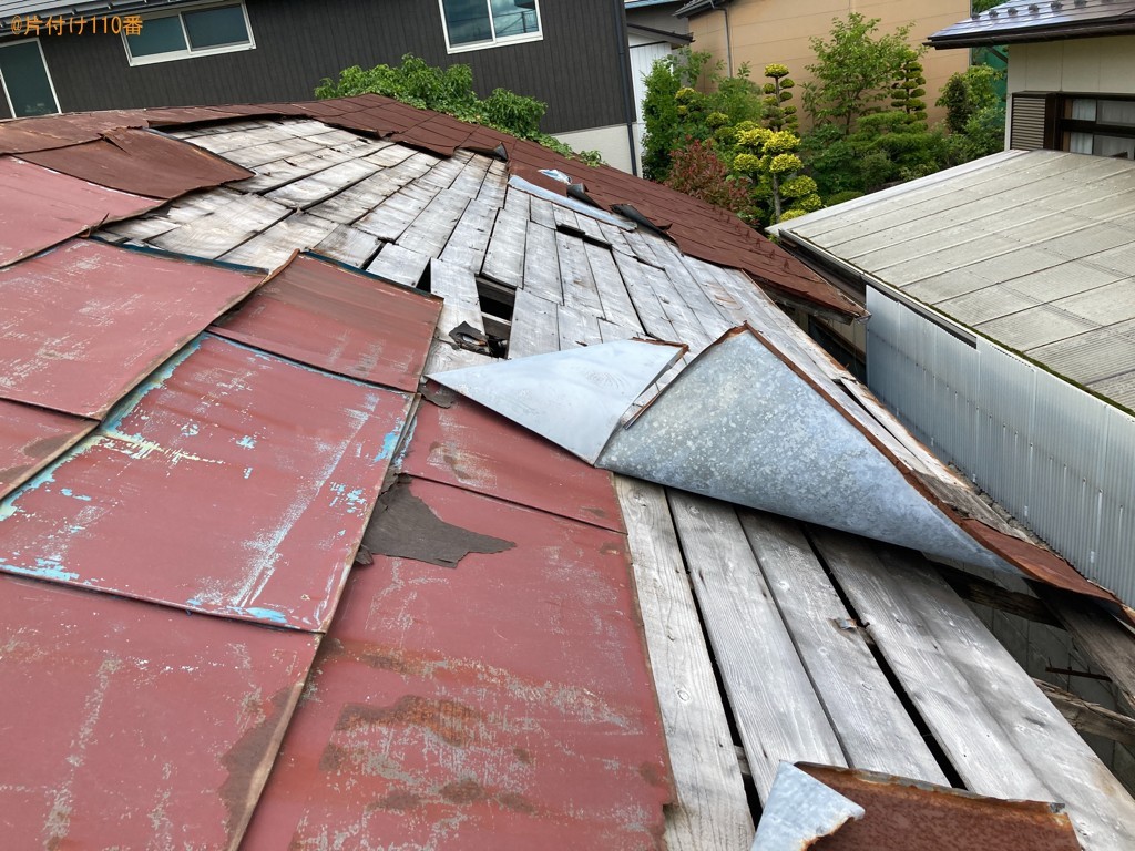 【一関市】トタン屋根の飛散防止、草木の伐採作業ご依頼　お客様の声
